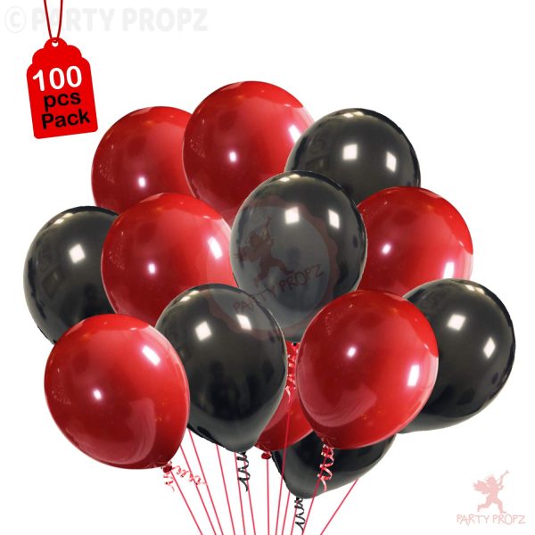 100 Black & Red Balloons Set - Image 2