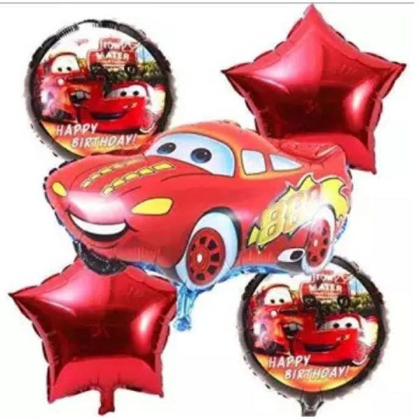 Cars Birthday Theme 5 Pcs Foil Balloons Set