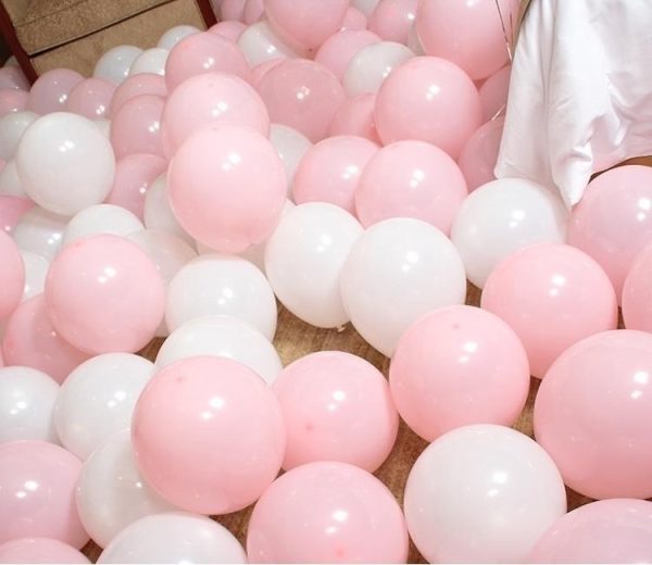 25 Pink & White Balloons Pack