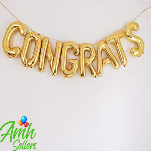 " CONGRATS " Golden Alphabets Foils