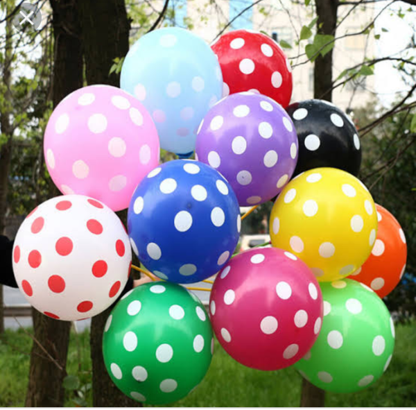 Polka Dots Baloons Large Size Pack of 25 Balloons - Image 2