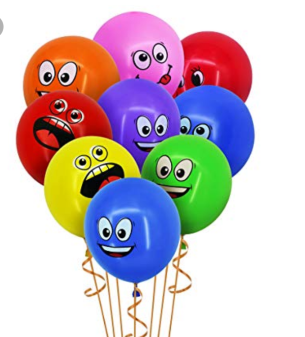 25 Smiley Faces Colored Large Party Balloons Pack