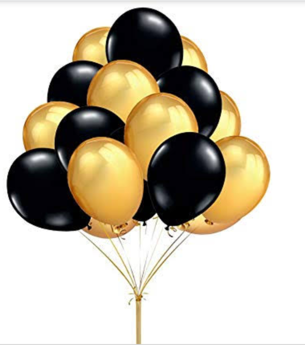 100 Golden & Black Balloons Set - Image 2