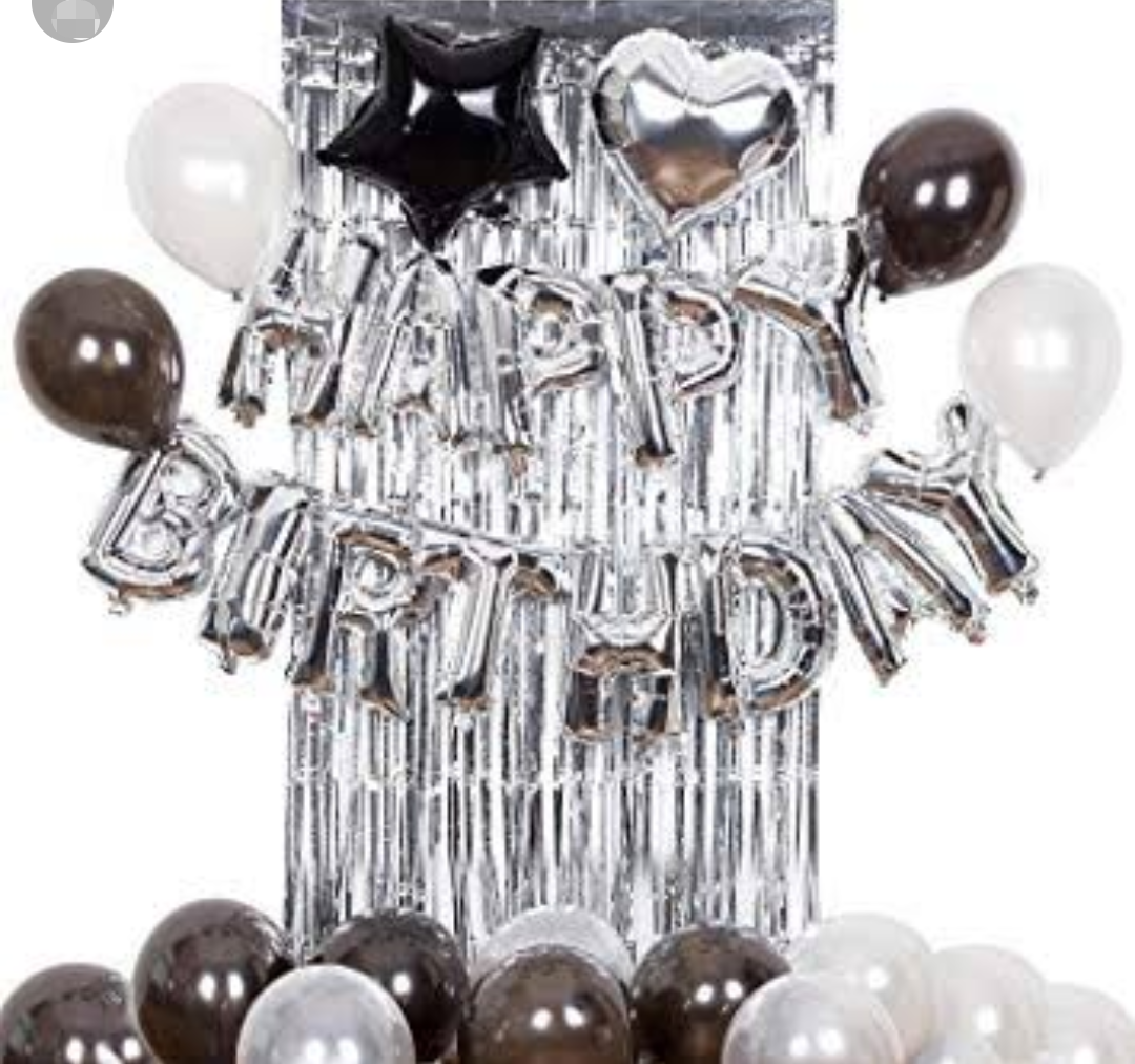 Silver Black Birthday Set