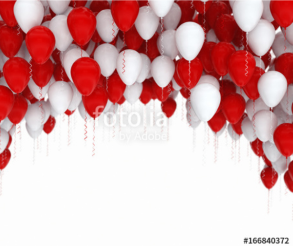 25 Red & White Balloons Pack - Image 2