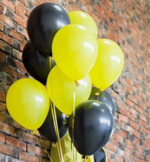 Yellow & Black Balloons Set