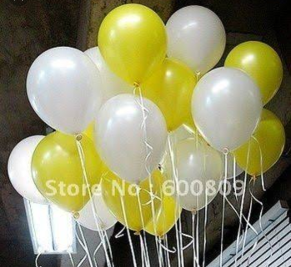 Yellow & White Balloons Set