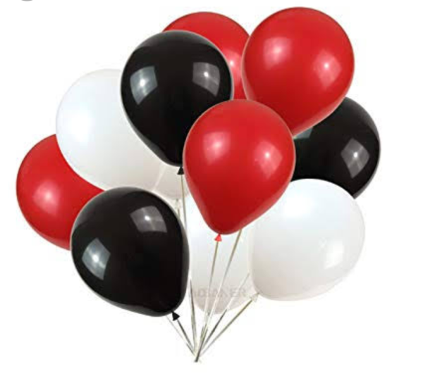 Red , Black & White Balloons Set