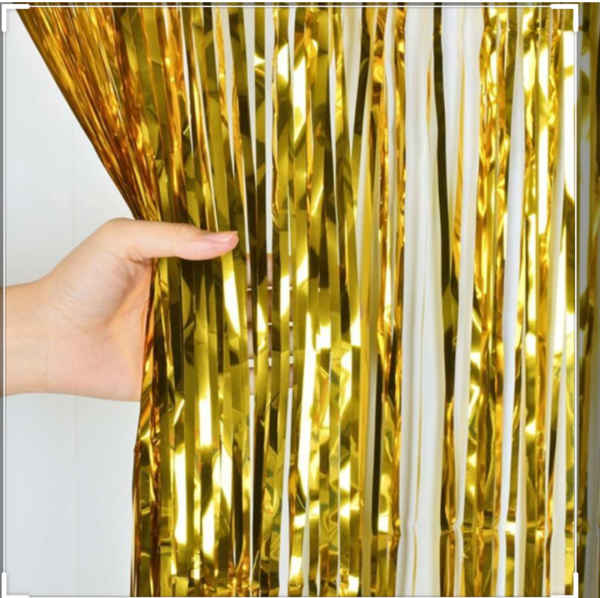 5 Feet Golden Background Curtain Fringe