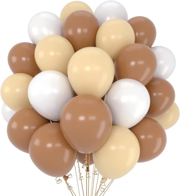 50 Brown Skin & White Balloons Pack