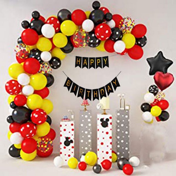 Happy Birthday Red & Black Garland Set