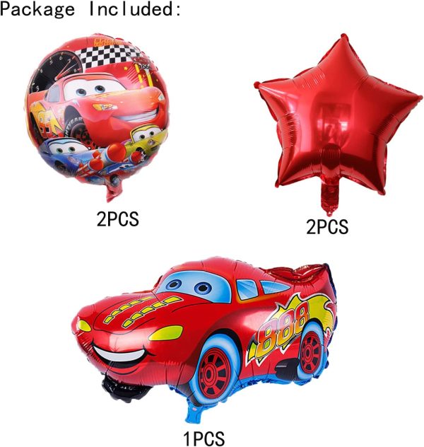 Cars Birthday Theme 5 Pcs Foil Balloons Set - Image 2