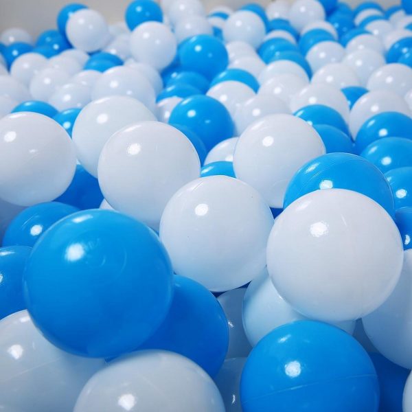 25 White & Blue Balloons Set