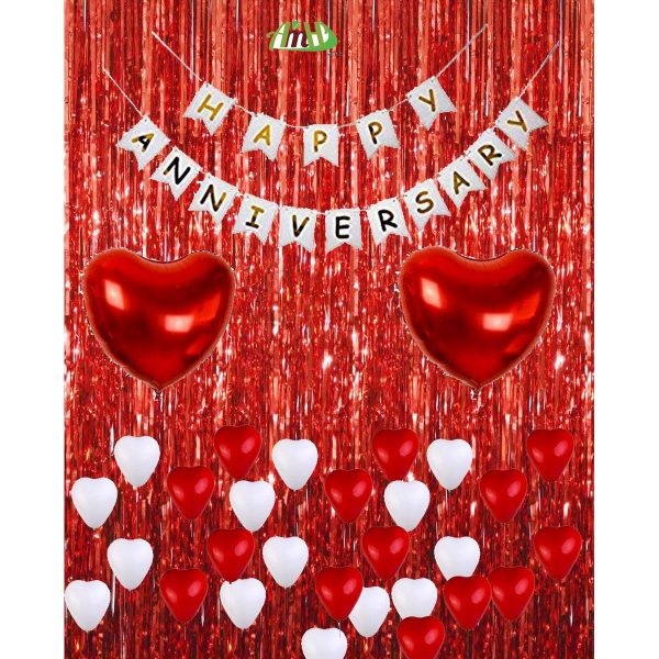 Happy Anniversary Red & White Decoration Set