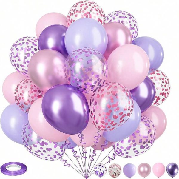 50 Pink & Purple Theme Balloons Pack