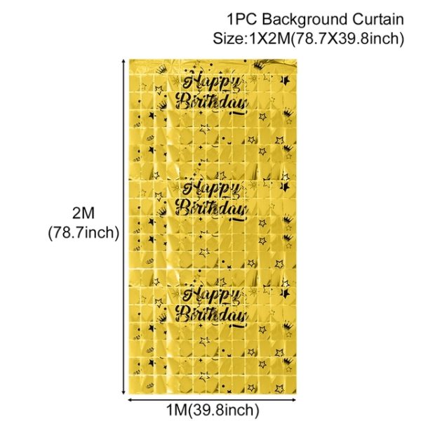 Backdrop Tiles Curtain in Golden For Birthday Decore