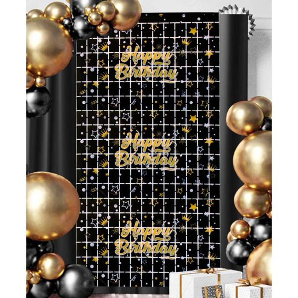 Backdrop Tiles Curtain in Black Color For HBD Decore