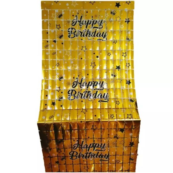 Backdrop Tiles Curtain in Golden For Birthday Decore - Image 2