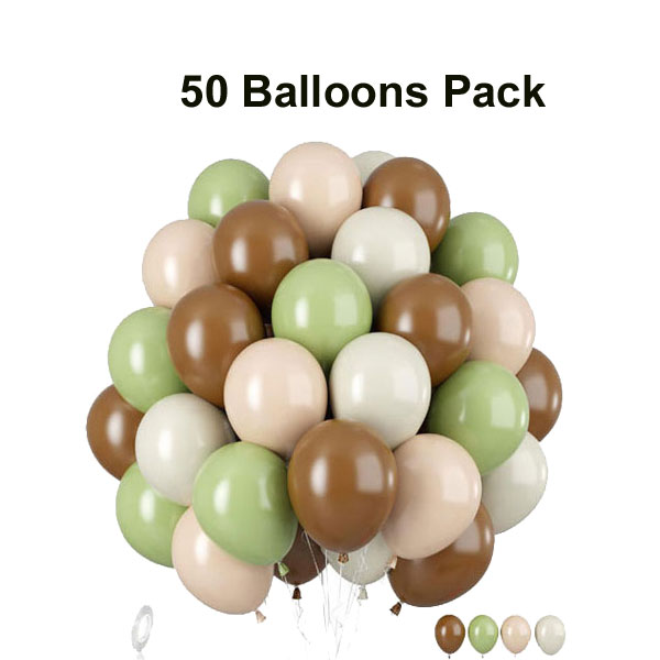 50 Olive Brown Shades Balloons Pack