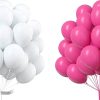 50 White & Dark Pink Balloons Pack